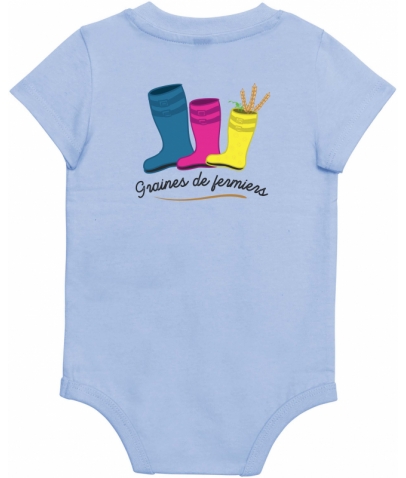 BODY AVEC MANCHES COURTES POUR BÉBÉ - SKY BLUE