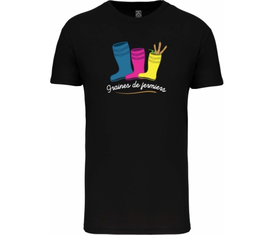 T-SHIRT BIO COL ROND ENFANT - BLACK