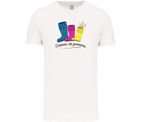 T-SHIRT BIO COL ROND ENFANT - WHITE