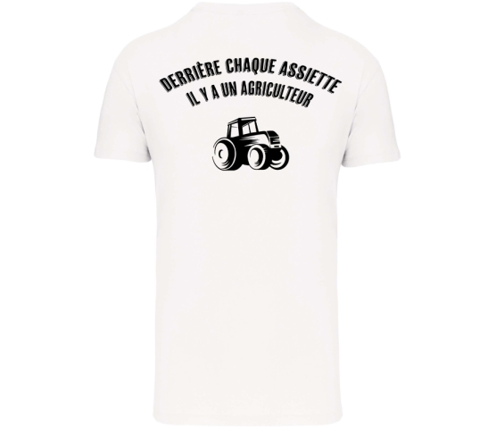 T-Shirt Homme - DERRIERE CHAQUE ASSIETTE...-Blanc