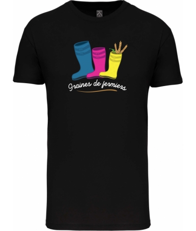 T-SHIRT BIO COL ROND ENFANT - BLACK