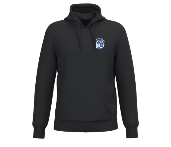 Sweat à capuche ADULTE logo club coeur + dos-Noir