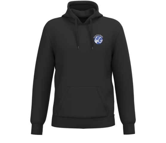 Sweat à capuche ADULTE - logo club coeur + perso dos-Noir