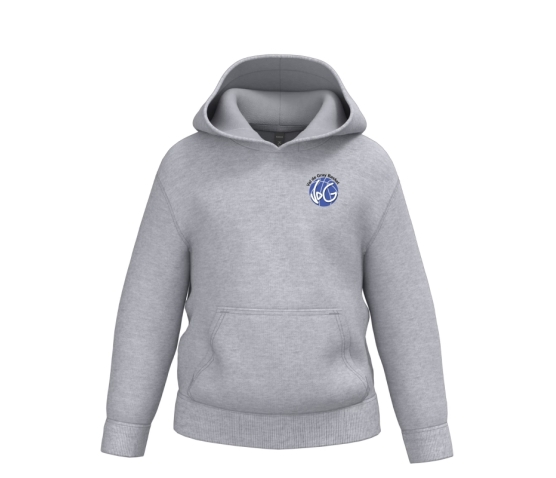 Sweat à capuche ENFANT - logo club coeur + dos-Gris