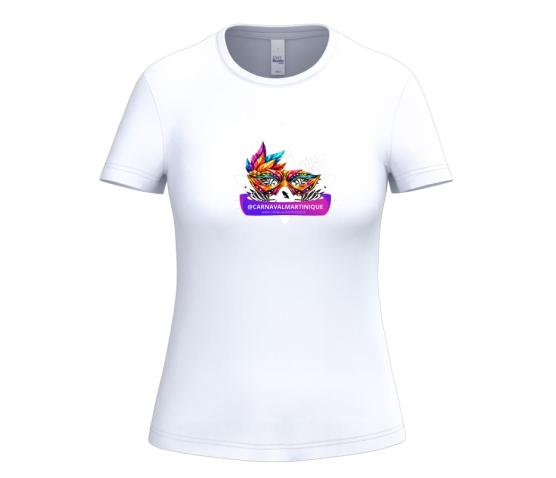 TEE-SHIRT FEMME - CARNAVALMARTINIQUE-Blanc