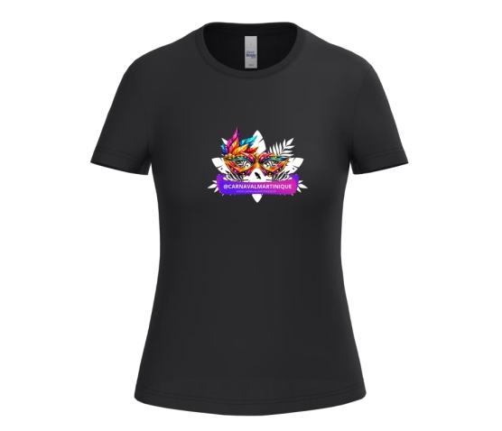 TEE-SHIRT FEMME - CARNAVALMARTINIQUE-Noir