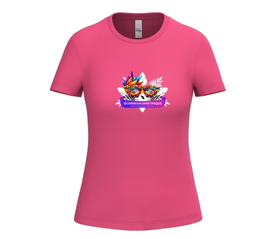 TEE-SHIRT FEMME - CARNAVALMARTINIQUE-Fuchsia