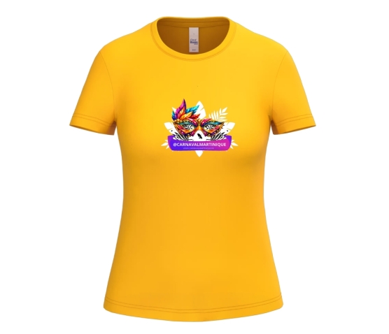 TEE-SHIRT FEMME - CARNAVALMARTINIQUE-Jaune