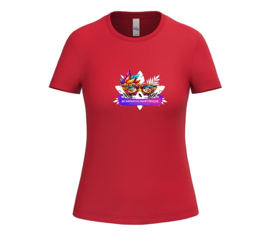 TEE-SHIRT FEMME - CARNAVALMARTINIQUE-Rouge