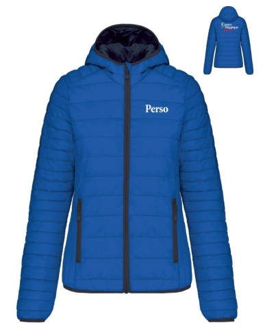 Doudoune légère capuche FEMME - Centre Équestre Luxeuil avec personnalisation cœur