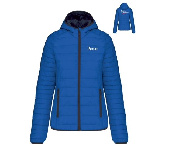 Doudoune légère capuche FEMME - Centre Équestre Luxeuil avec personnalisation cœur