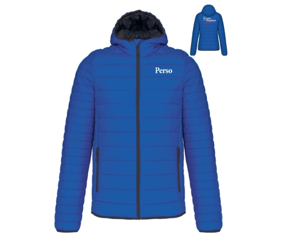 Doudoune légère capuche HOMME - Centre Équestre Luxeuil avec personnalisation cœur