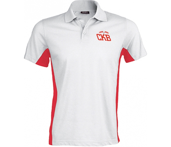 Polo bicolore - CKB - Blanc et Rouge