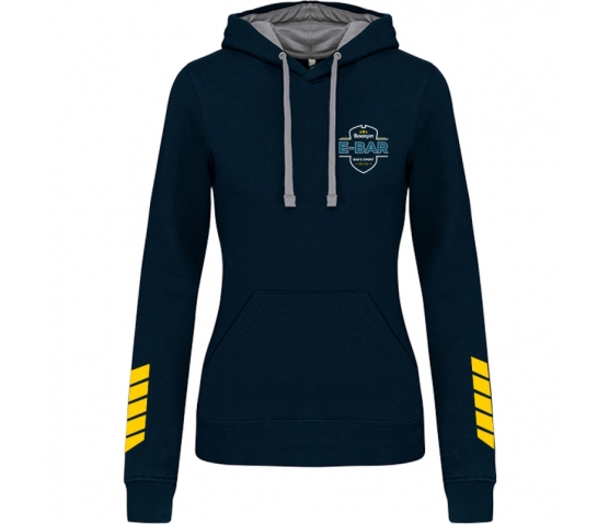 Hoody Contrasté - E-BAR - Femme-Bleu Marine