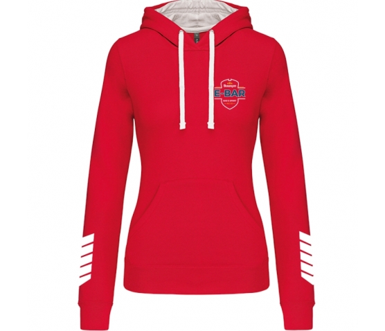 Hoody Contrasté - E-BAR - Femme-Rouge