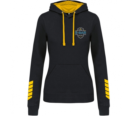 Hoody Contrasté - E-BAR - Femme-Noir Jaune