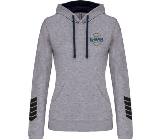 Hoody Contrasté - E-BAR - Femme-Gris