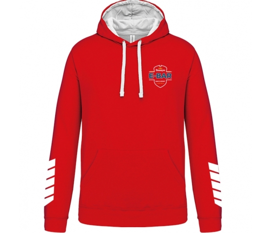 Hoody Contrasté - E-BAR - Homme-Rouge