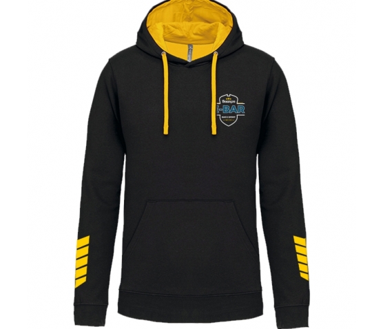 Hoody Contrasté - E-BAR - Homme-Noir Jaune