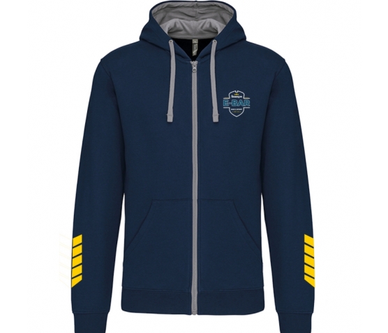 Hoody Full Zip - E-Bar -  Homme-Bleu Marine