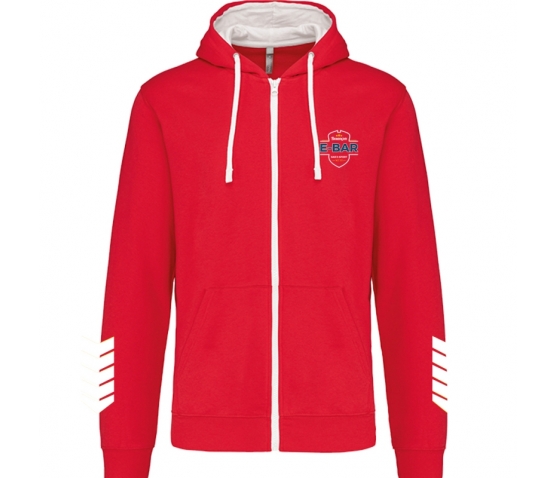 Hoody Full Zip - E-Bar -  Homme-Rouge