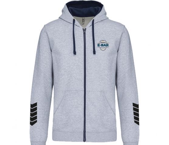 Hoody Full Zip - E-Bar -  Homme-Gris