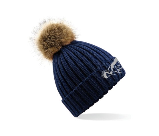 Bonnet à pompon - Equitation Romanaise-Bleu Marine