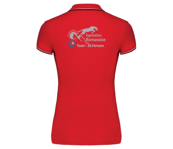 Polo - Femme - Equitation Romanaise-Rouge