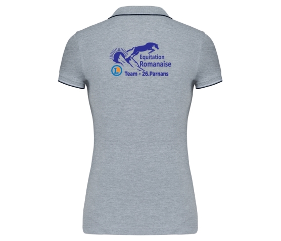 Polo - Femme - Equitation Romanaise-Gris