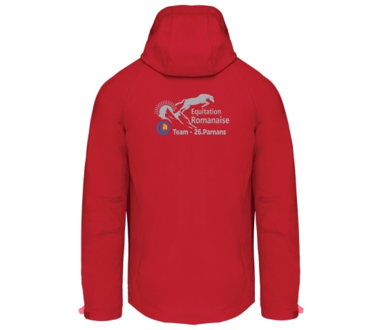 Veste softshell à capuche amovible - Homme - Equitation Romanaise-Rouge