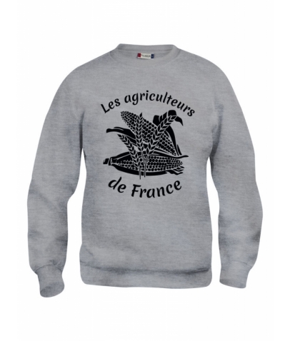 AGRICULTEURS DE FRANCE - SWEAT A COL ROND GRIS UNISEXE