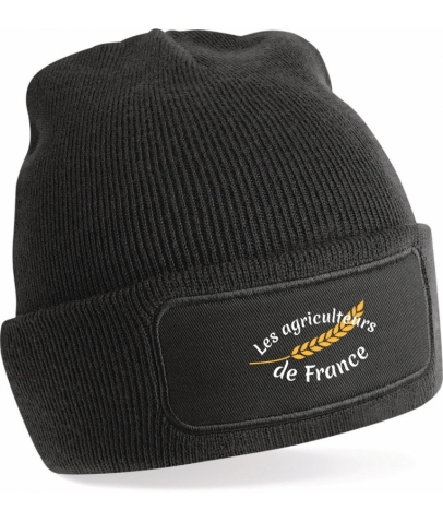 AGRICULTEURS DE FRANCE - BONNET SANS POMPON - NOIR