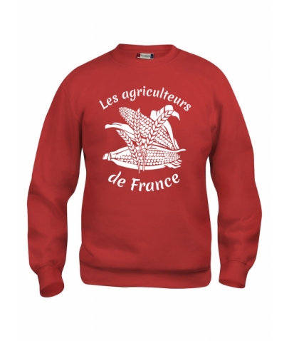 AGRICULTEURS DE FRANCE - SWEAT A COL ROND ROUGE UNISEXE