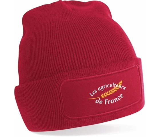 AGRICULTEURS DE FRANCE - BONNET SANS POMPON - ROUGE