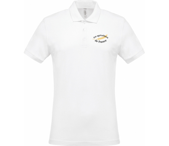 AGRICULTEURS DE FRANCE - POLO BIO HOMME BLANC