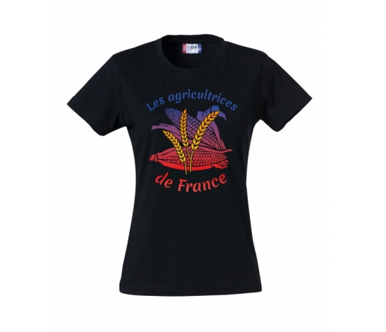 AGRICULTEURS DE FRANCE - T-SHIRT FEMME NOIR