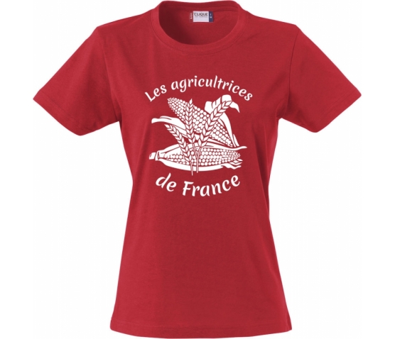 AGRICULTEURS DE FRANCE - T-SHIRT FEMME ROUGE