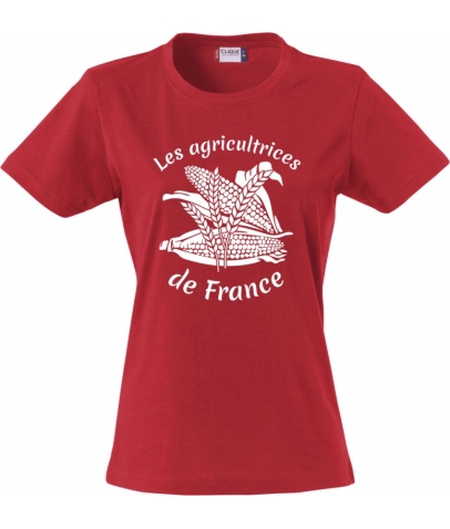 AGRICULTEURS DE FRANCE - T-SHIRT FEMME ROUGE