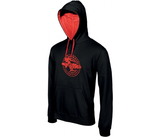 SWEAT-SHIRT NOIR ET ROUGE - MBCV - Unisexe