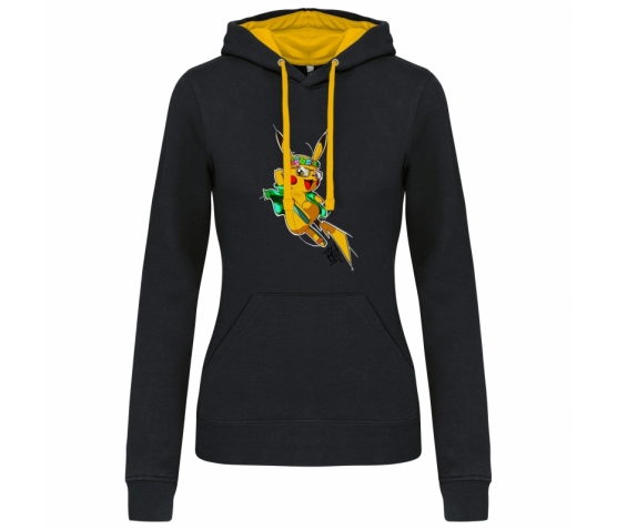 Sweat Pikarlos Femme-Noir Jaune