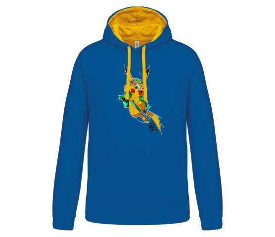 Sweat Pikarlos Homme-Bleu Royal Jaune