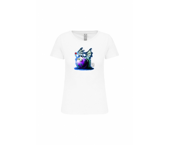 T-Shirt Fluffyfer Femme-Blanc