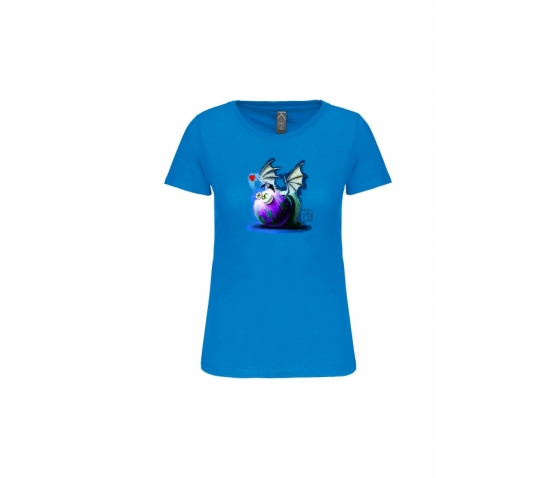 T-Shirt Fluffyfer Femme-Bleu Tropical