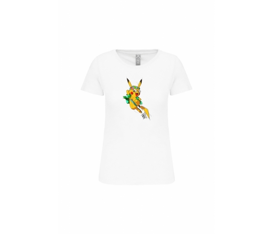 T-Shirt Pikarlos Femme-Blanc