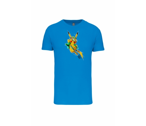 T-Shirt Pikarlos Homme-Bleu Tropical
