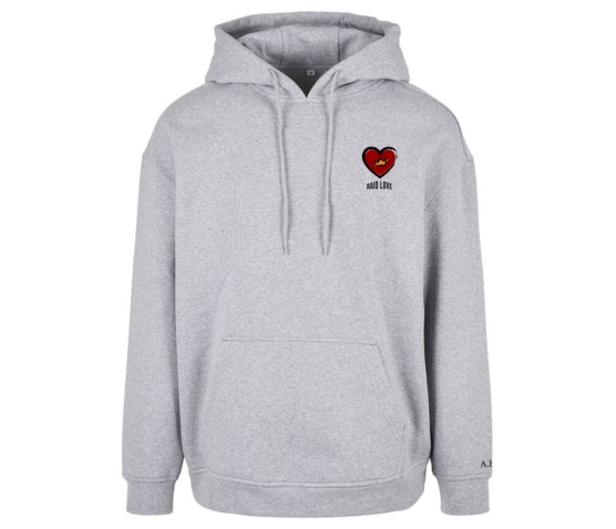 Hoodie - Cœur Raid Love-Gris Clair