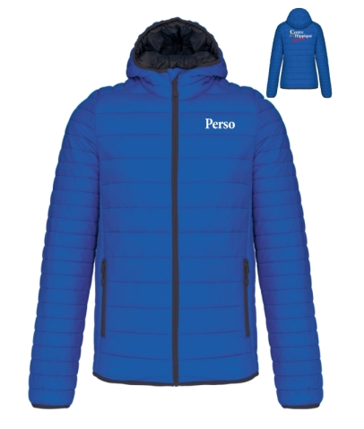 Doudoune légère capuche HOMME - Centre Équestre Luxeuil avec personnalisation cœur