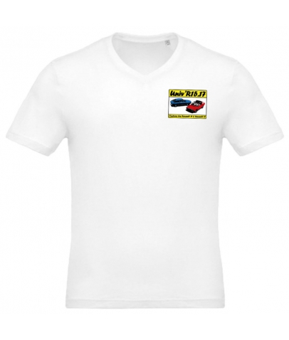 T-shirt avec Col en V Coton Bio - White