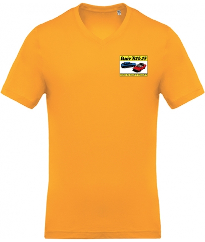 T-shirt avec Col en V Coton Bio - Yellow