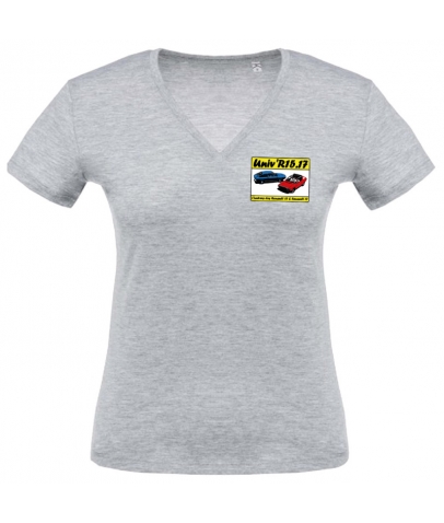 T-shirt avec Col en V pour Femme Coton Bio - Oxford Grey